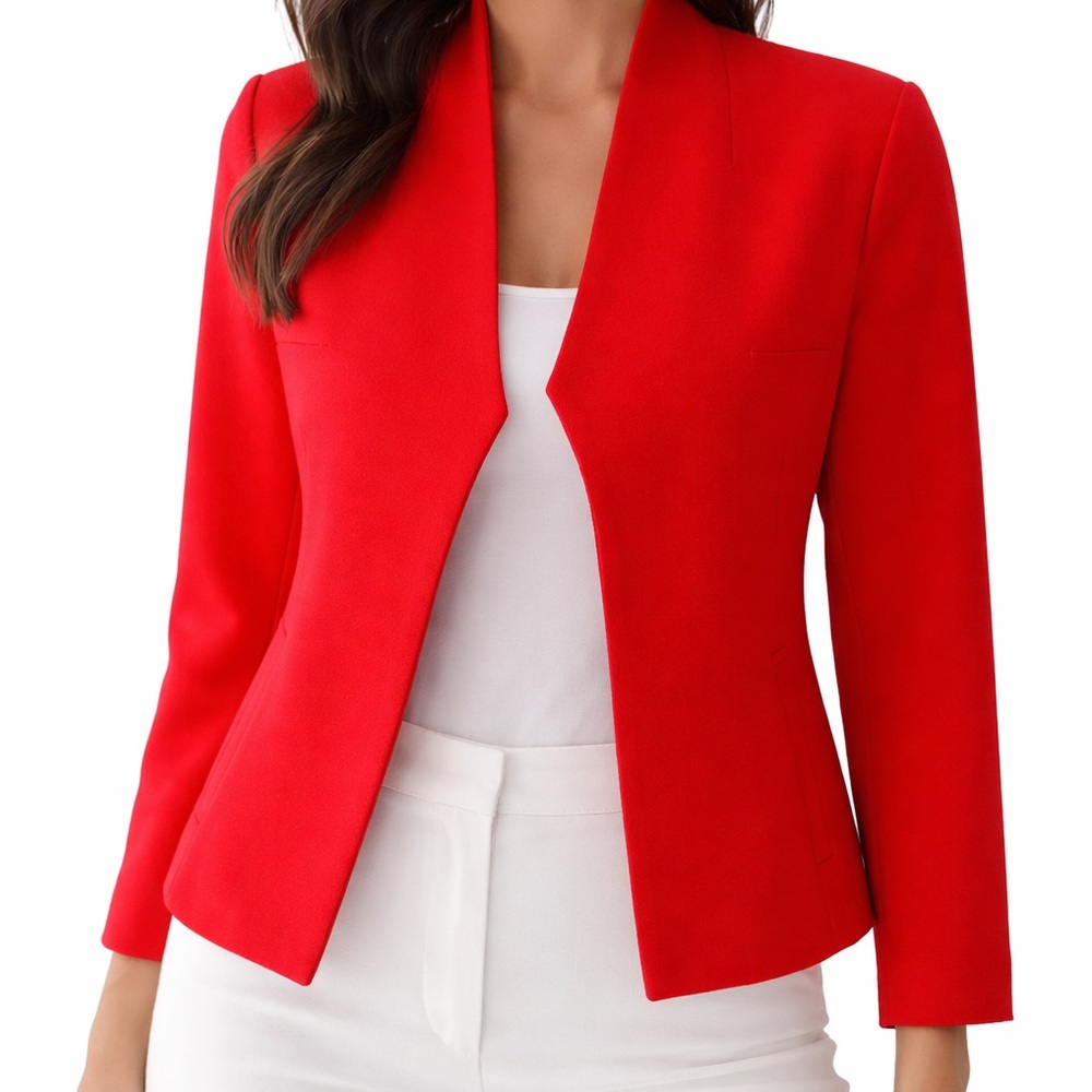 Talbots Vibrant Red Open-Front Blazer